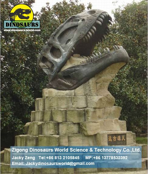 Museum exhibition artificial fossils replica Tyrannosaurus head DWF008
